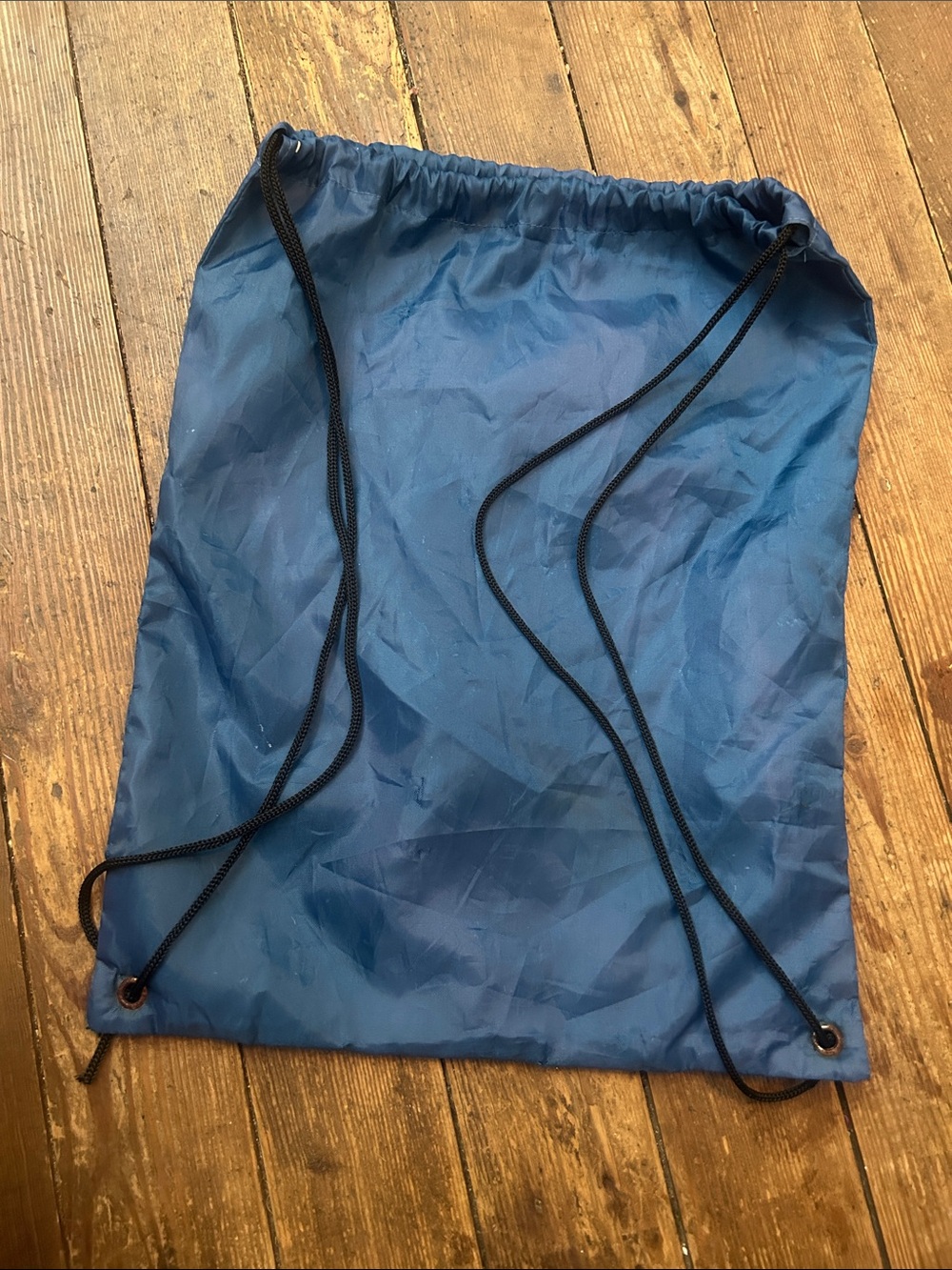 Blue Vinyl Drawstring Gym/Beach Sack Pack